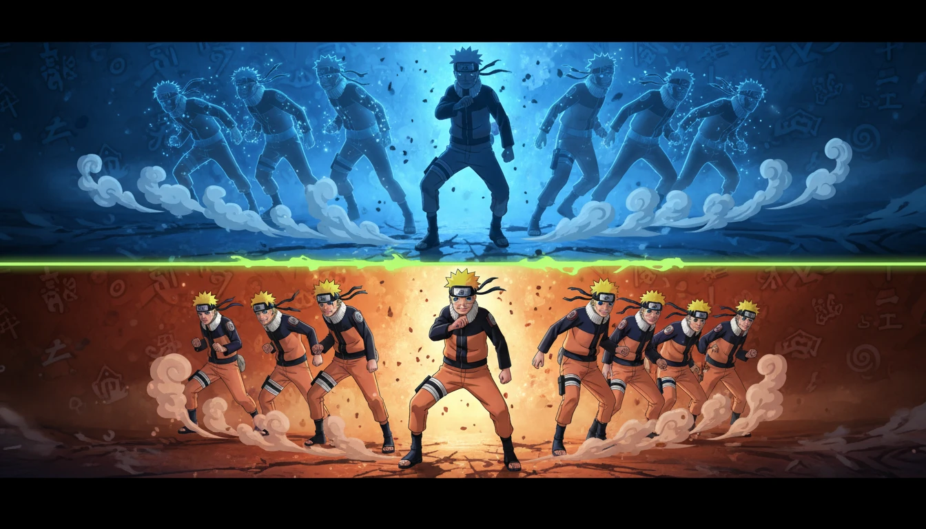 A dualidade dos jutsus de clone em naruto: Por que o visual difere do físico?