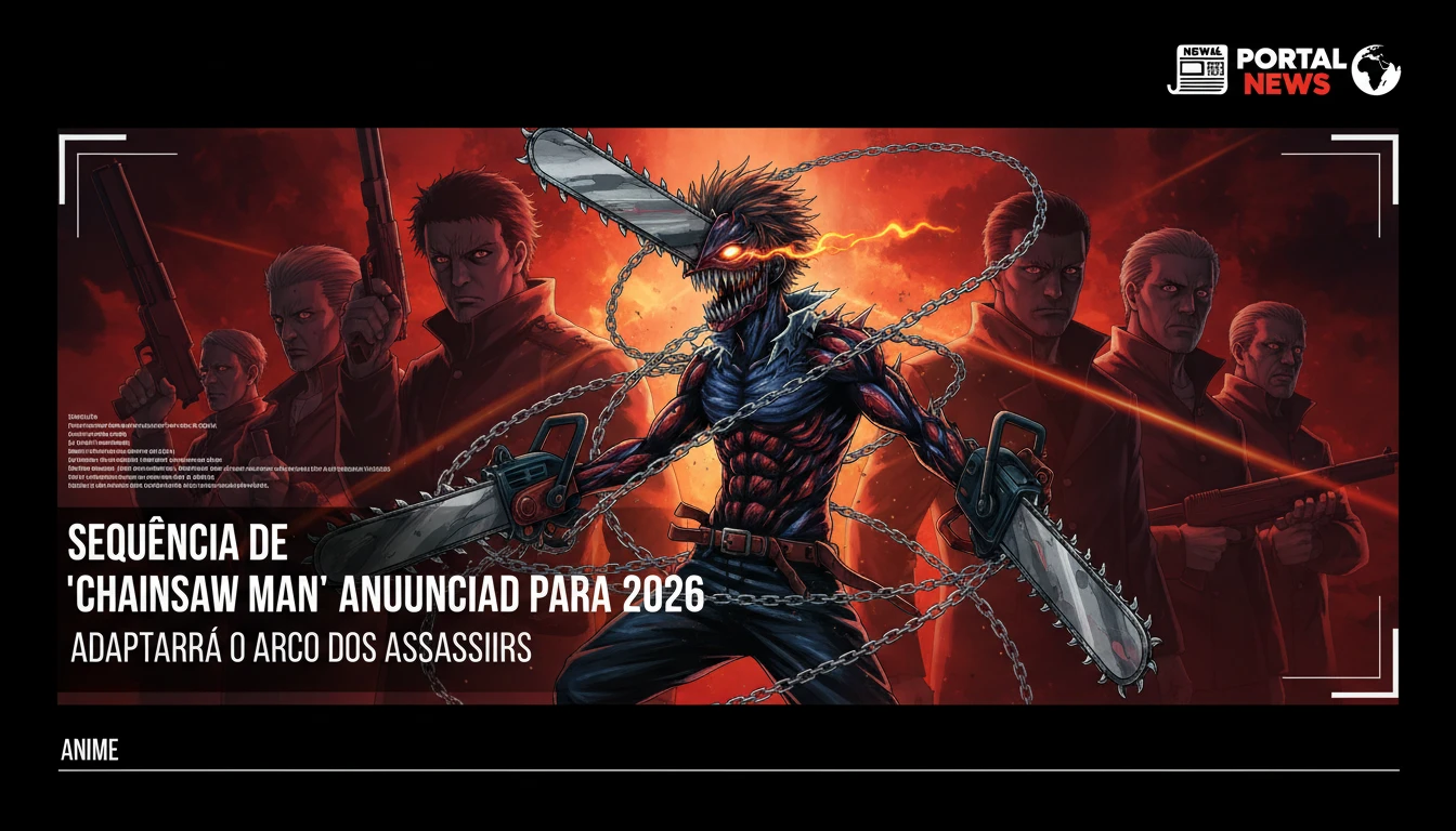 Sequência de 'chainsaw man' é oficialmente anunciada para 2026, adaptando o arco dos assassinos
